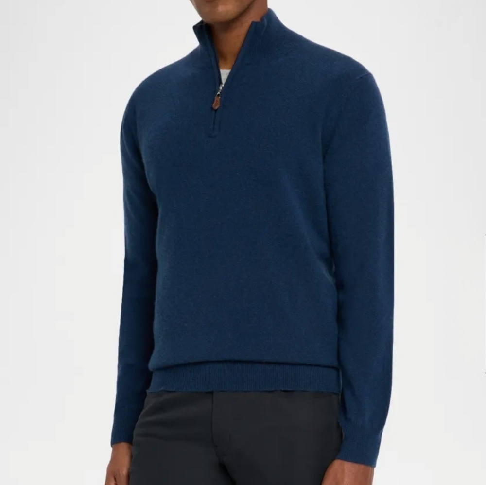 NEIMAN MARCUS Mens 100% Cashmere Quarter Zip Sweater size X-Large